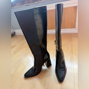 Black Knee-High Leather Boots
